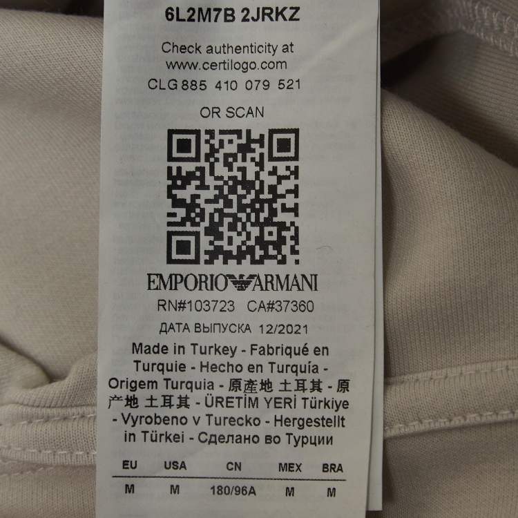 مملوكة مسبقًا Emporio Armani Grey Knit Zip Front Jacket M