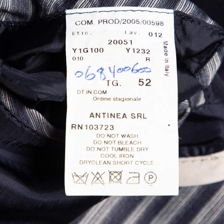 مملوكة مسبقًا Emporio Armani Grey Diagonal Striped Cotton Jacket XL