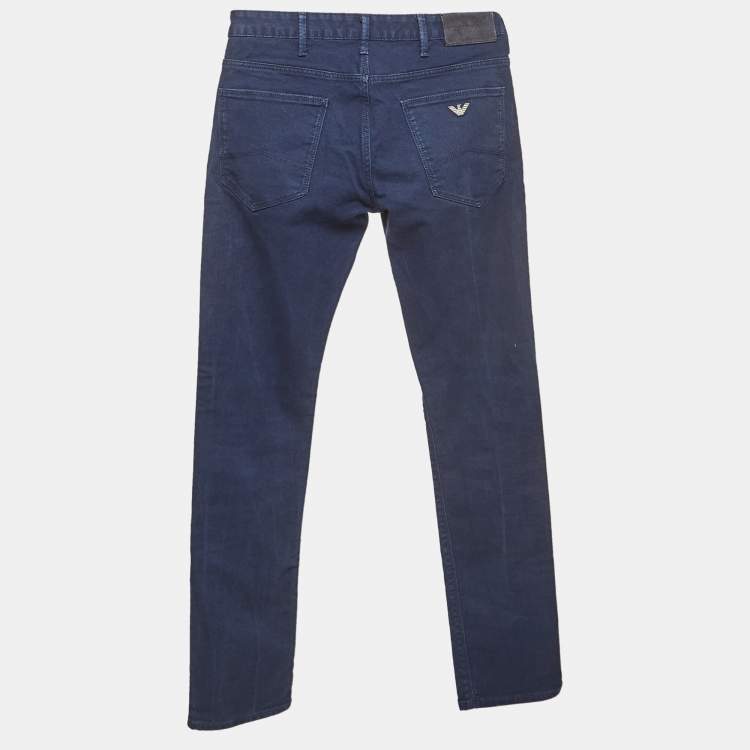 Pre Owned Emporio Armani Navy Blue Denim Slim Fit Jeans M Waist 30"