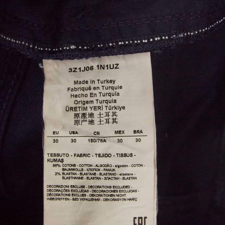 Pre Owned Emporio Armani Navy Blue Denim Slim Fit Jeans M Waist 30"