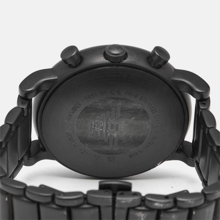Pre Owned Emporio Armani Black PVD Coated Stainless Steel AR1895 Men's Wristwatch 46 mm 