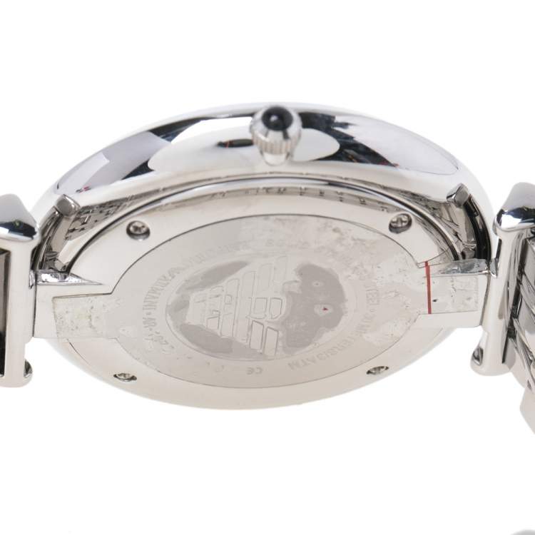 Pre Owned Emporio Armani Black Stainless Steel Classic AR1676 Men's Wristwatch 40 mm