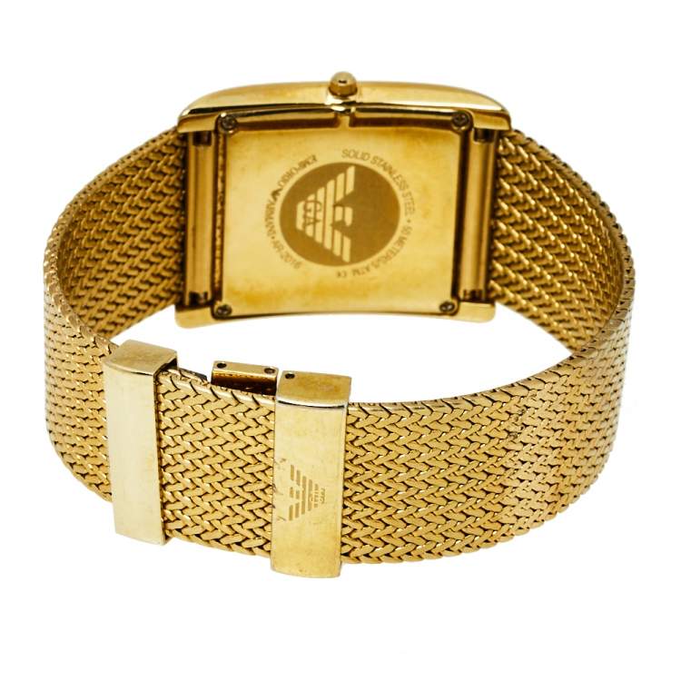 مملوكة مسبقًا Emporio Armani Mother of Pearl Gold Plated Stainless Steel AR2016 Quartz Men's Wristwatch 31 MM