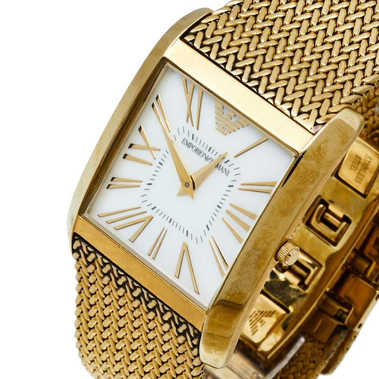 Emporio Armani Mother of Pearl Gold Plated Stainless Steel AR2016 Quartz  Men's Wristwatch 31 MM Emporio Armani | TLC