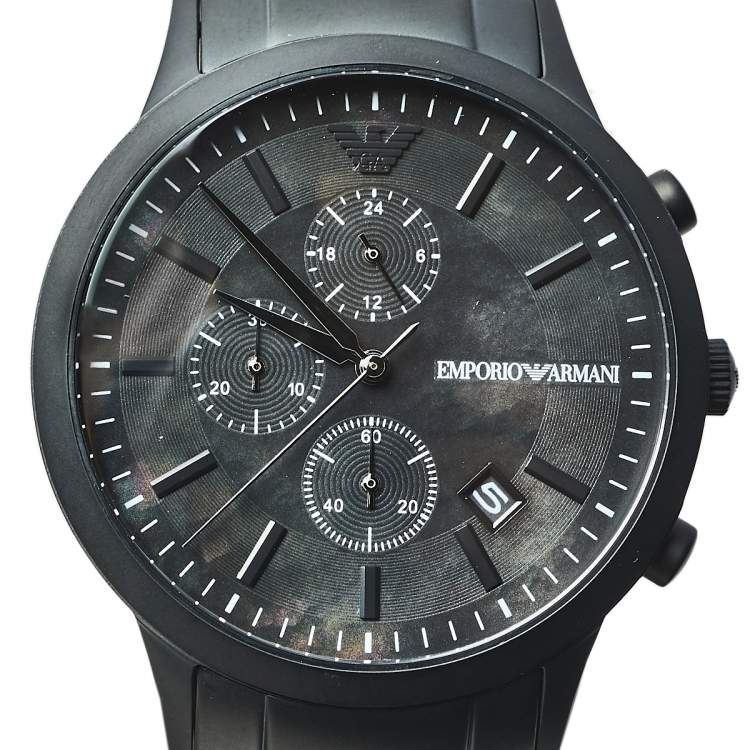 Pre Owned Emporio Armani Black PVD Stainless Steel Chronograph AR11275 Men's Wristwatch 43 mm