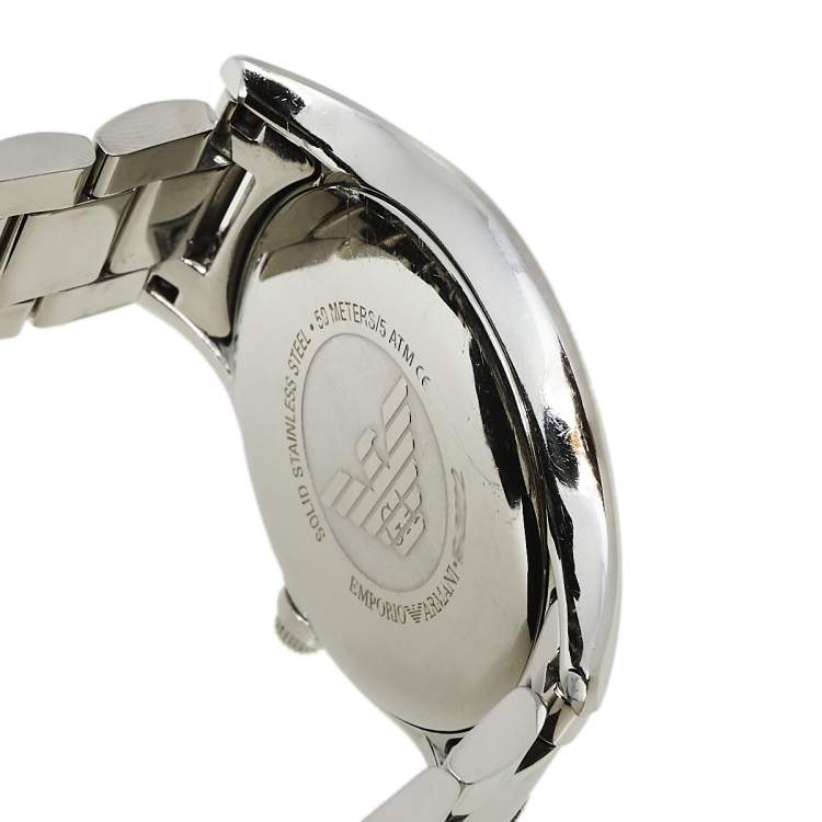 Pre Owned Emporio Armani Black Stainless Steel AR2022 Men's Wristwatch 43 mm