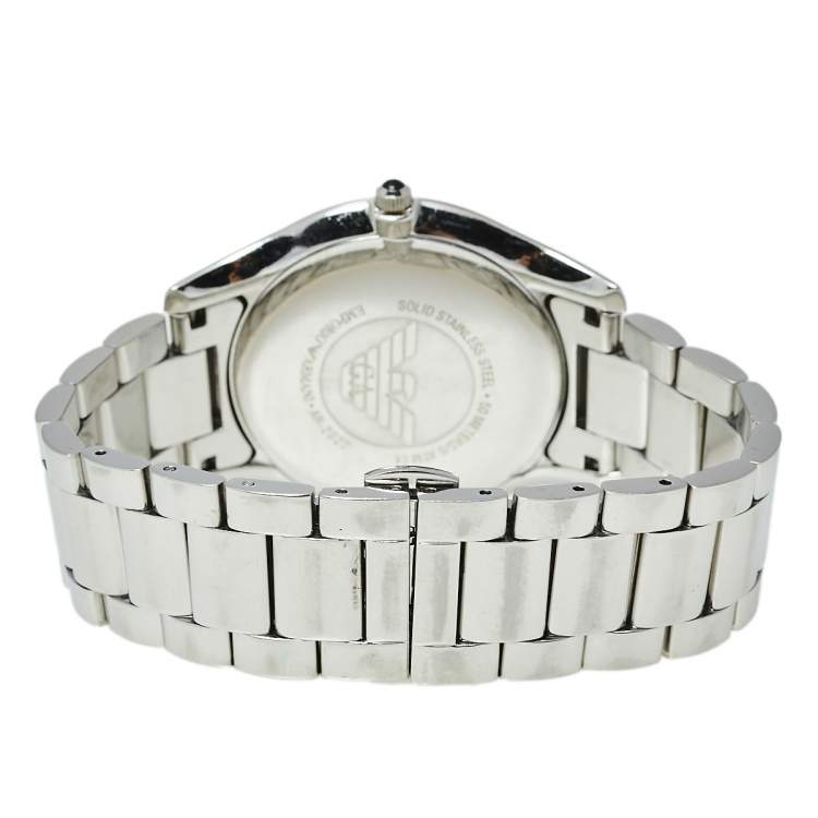 Pre Owned Emporio Armani Black Stainless Steel AR2022 Men's Wristwatch 43 mm