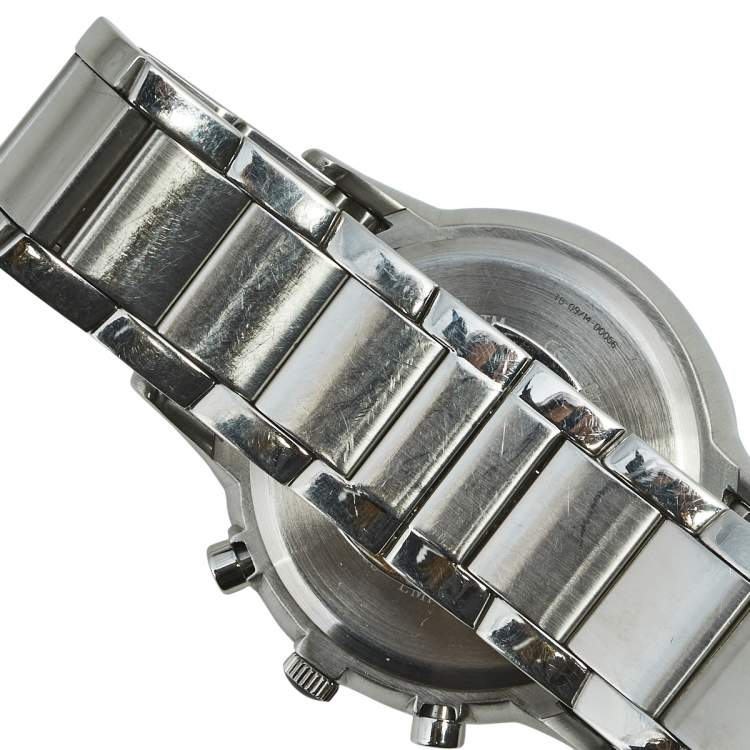 Pre Owned Emporio Armani Black Stainless Steel AR-2434 Men's Wristwatch 41 mm