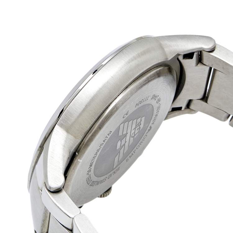 Pre Owned Emporio Armani Blue Stainless Steel AR2448 Men's Wristwatch 43 mm