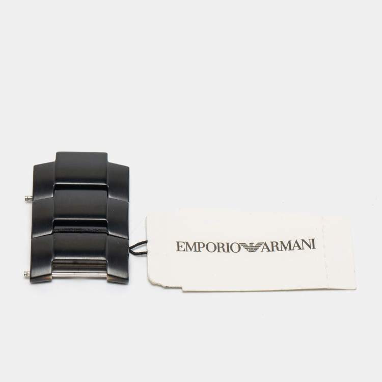 Pre Owned Emporio Armani Black Ion Plated Stainless Steel AR6094 Men's Wristwatch 43 mm