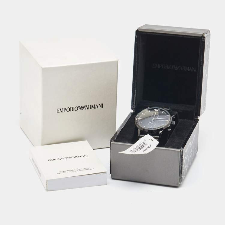 Pre Owned Emporio Armani Black PVD Coated Stainless Steel Classic AR1934 Men's Wristwatch 43 mm