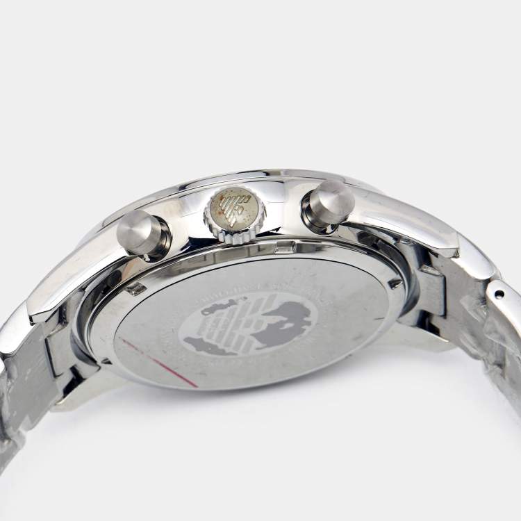 Pre Owned Emporio Armani Blue Stainless Steel AR5860 Men's Wristwatch 43 mm