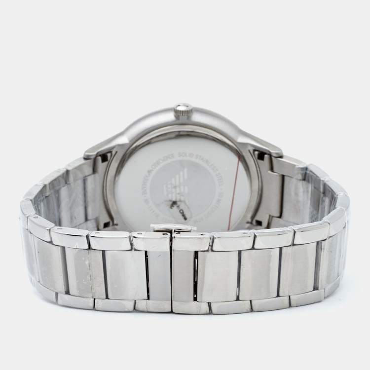 Pre Owned Emporio Armani Black Stainless Steel AR11118 Men's Wristwatch 43 mm