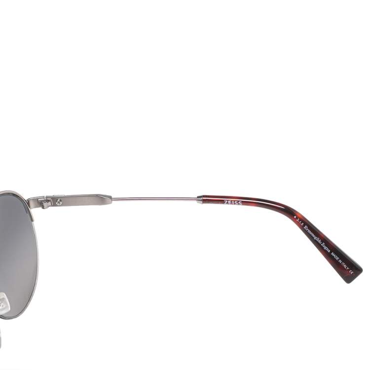 Pre Owned Ermenegildo Zegna Silver/Tortoise EZ0007 Aviator Sunglasses