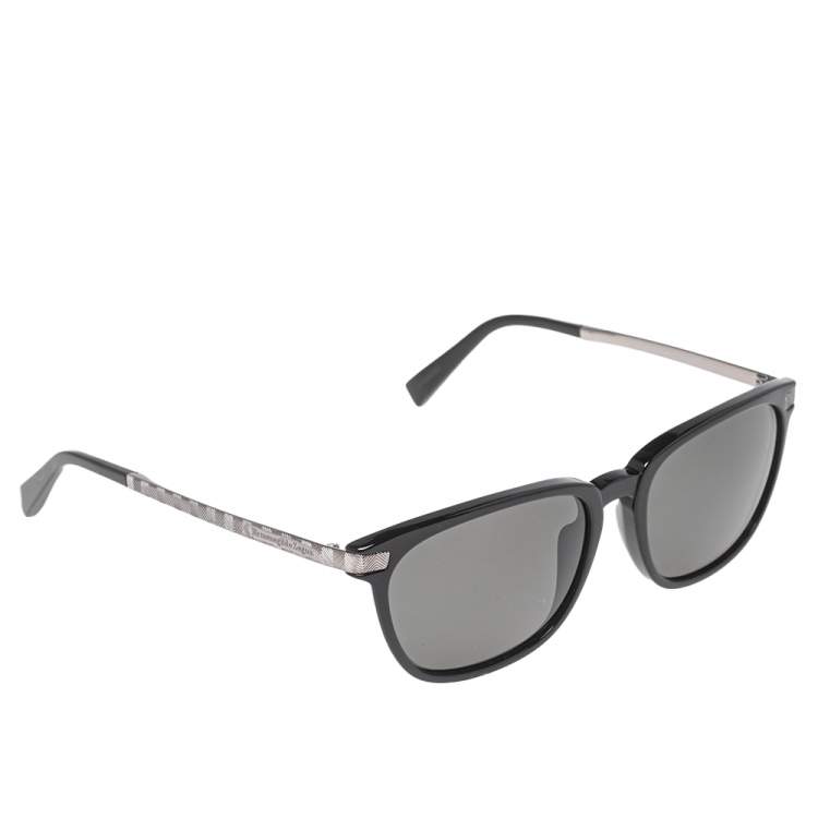 Pre Owned Ermenegildo Zegna Black/Silver EZ0039 Wayfarer Polarized Sunglasses