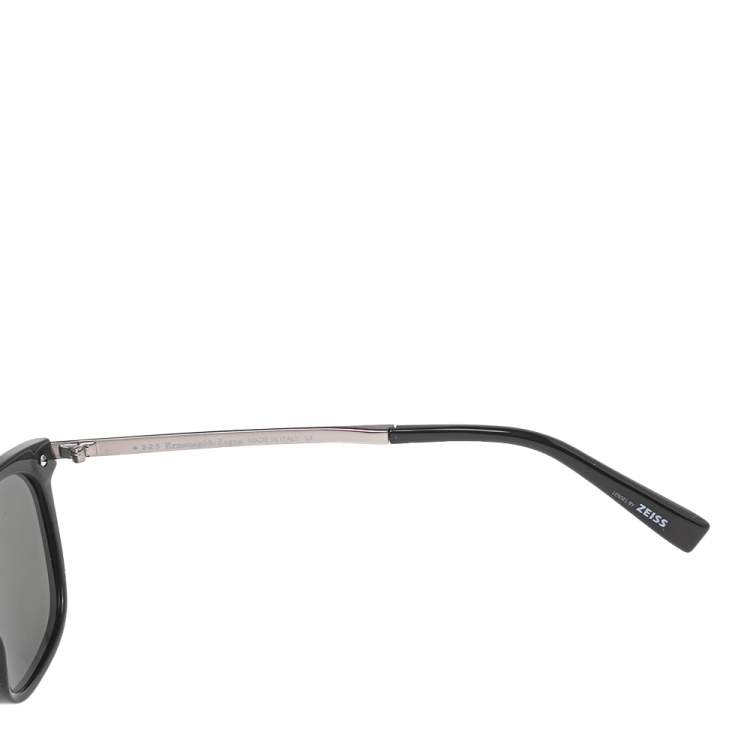 Pre Owned Ermenegildo Zegna Black/Silver EZ0039 Wayfarer Polarized Sunglasses