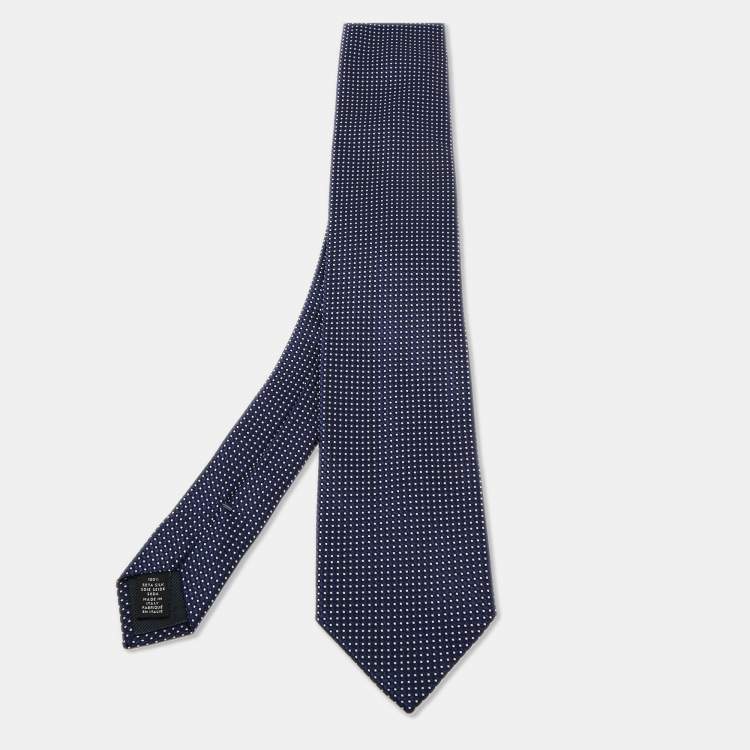 مملوكة مسبقًا Ermenegildo Zegna Blue Patterned Silk Jacquard Tie