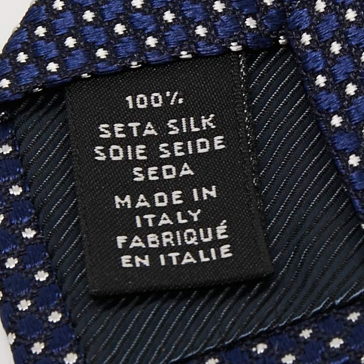 مملوكة مسبقًا Ermenegildo Zegna Blue Patterned Silk Jacquard Tie