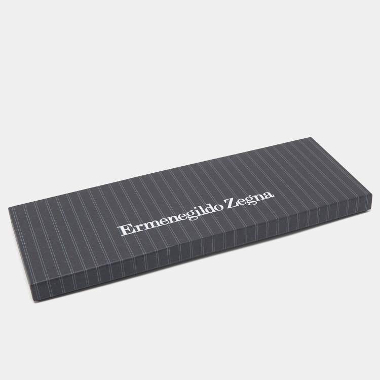 Pre Owned Ermenegildo Zegna Dark Grey Patterned Silk Jacquard Tie