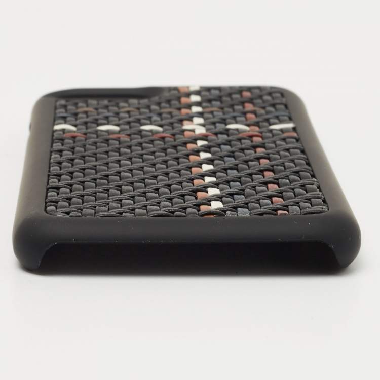 Pre Owned Ermenegildo Zegna Black Woven Leather iPhone 6 Cover