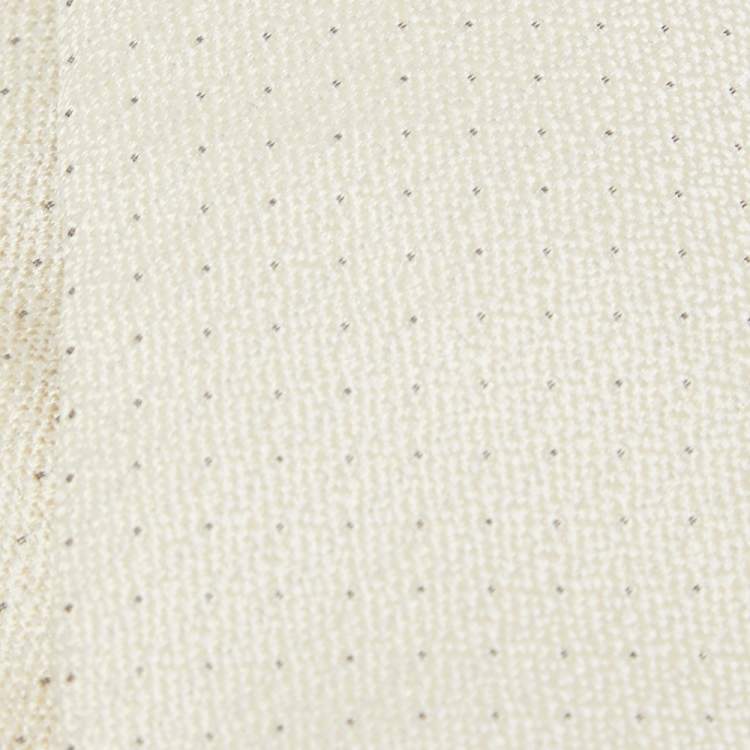 Pre Owned Ermenegildo Zegna Cream Polka Jacquared Silk Tie