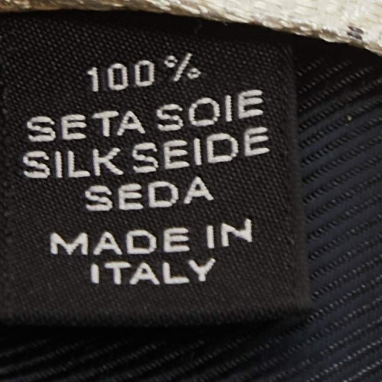 Pre Owned Ermenegildo Zegna Cream Polka Jacquared Silk Tie