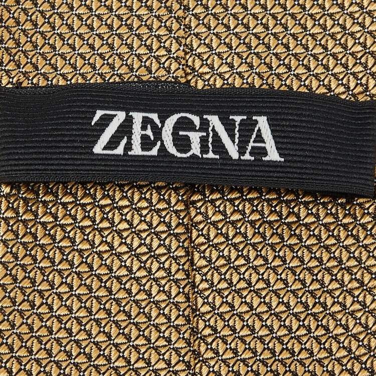 Pre Owned Ermenegildo Zegna yellow Silk Jacquard Tie