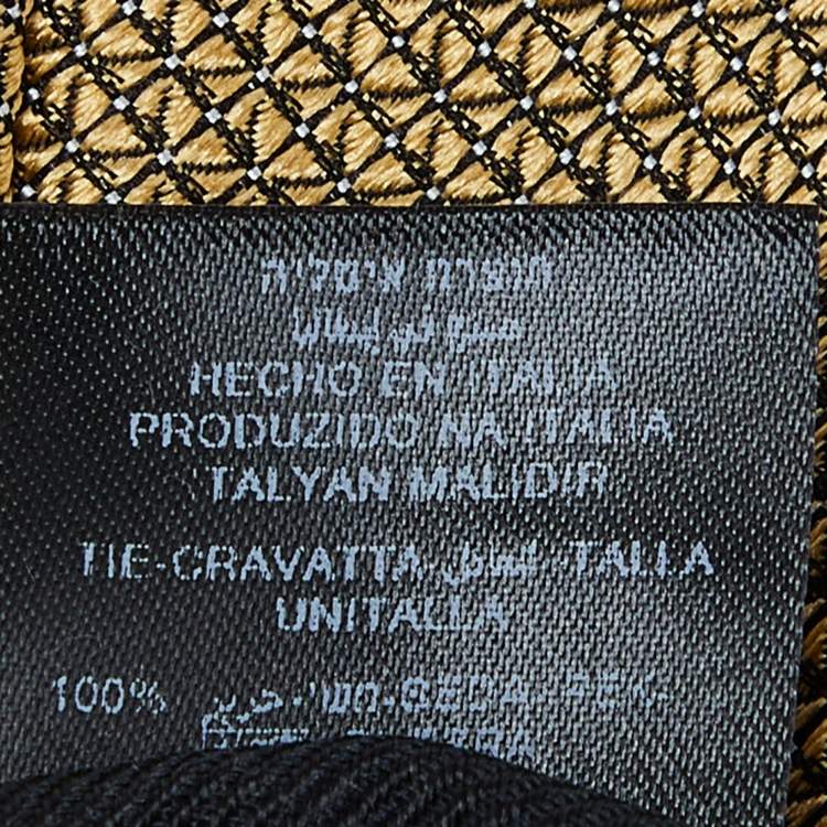 Pre Owned Ermenegildo Zegna yellow Silk Jacquard Tie