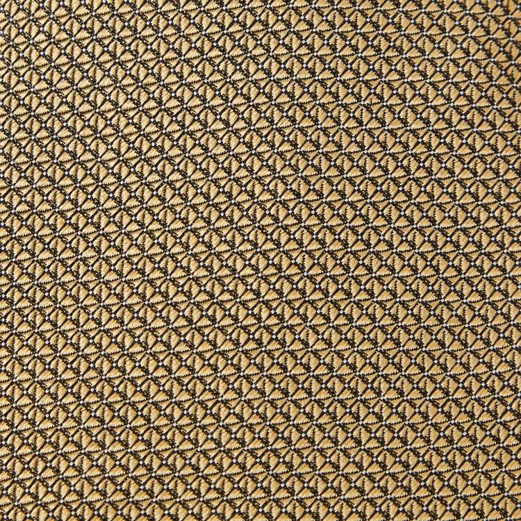Pre Owned Ermenegildo Zegna yellow Silk Jacquard Tie