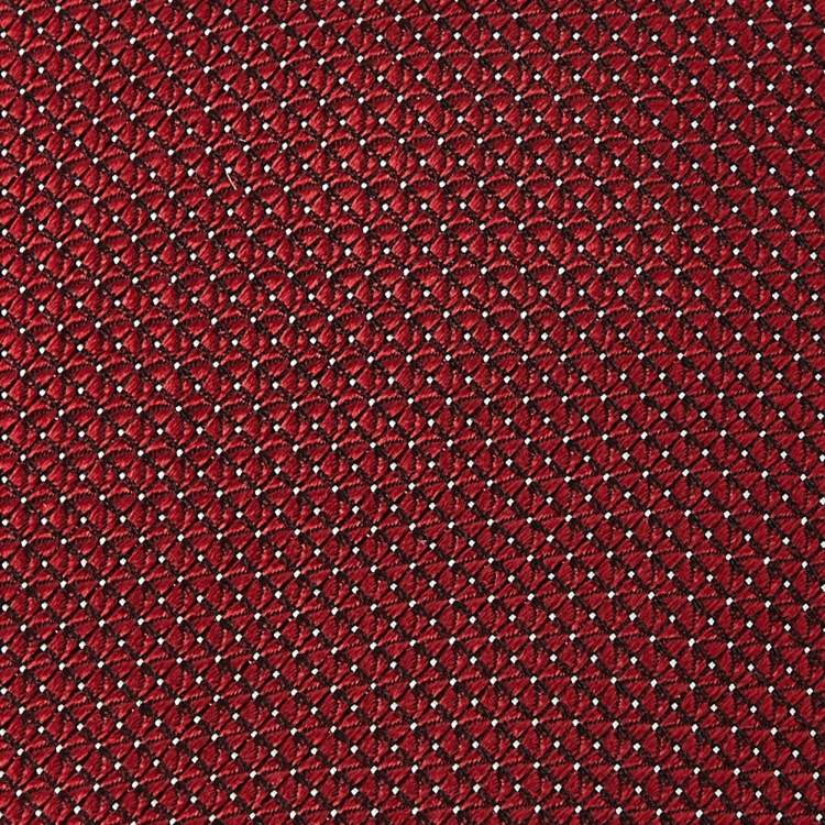 Pre Owned Zegna Burgundy Patterned Silk Jacquard Tie