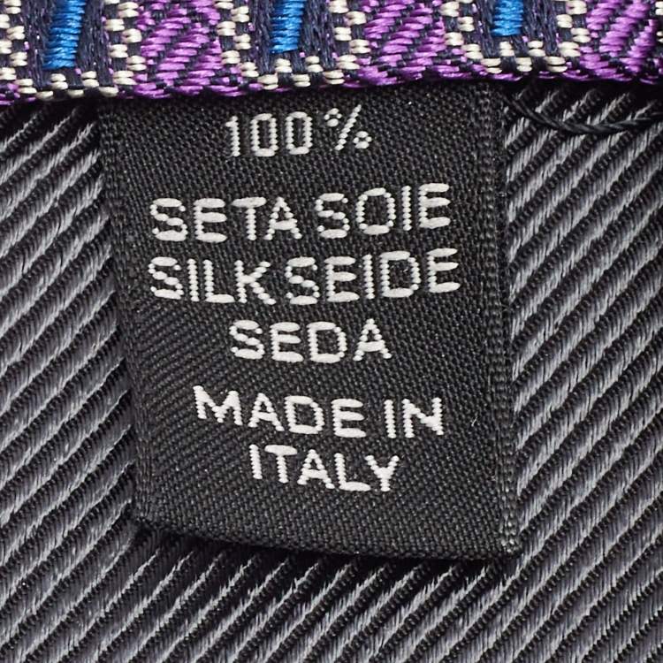 Pre Owned Ermenegildo Zegna Purple Patterned Silk Tie