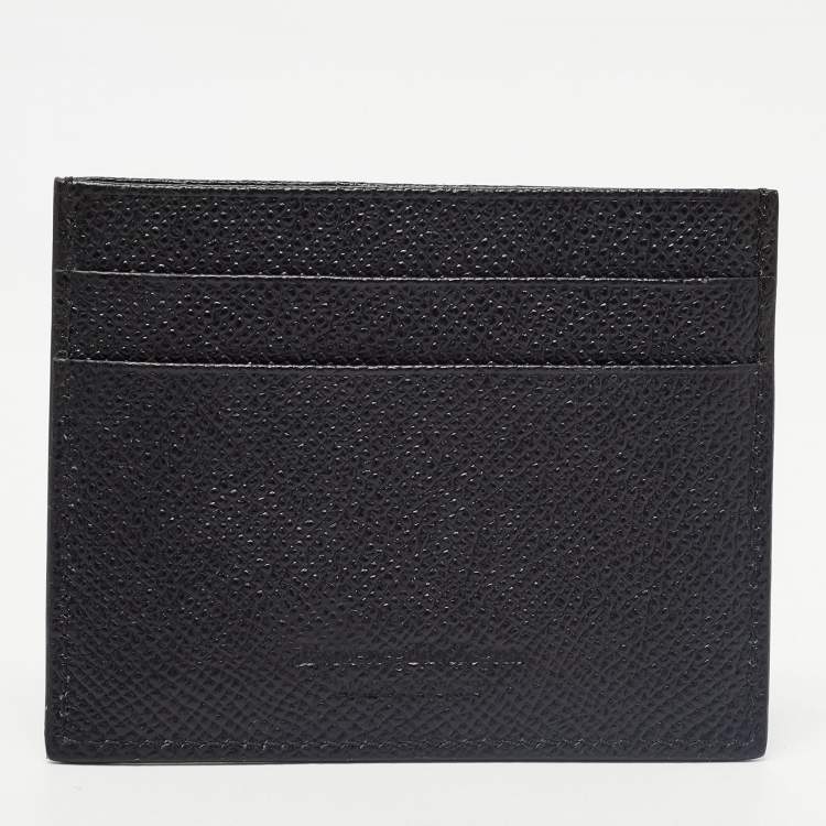 Pre Owned Ermenegildo Zegna Black Leather Card Holder