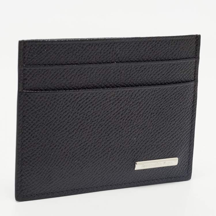 Pre Owned Ermenegildo Zegna Black Leather Card Holder
