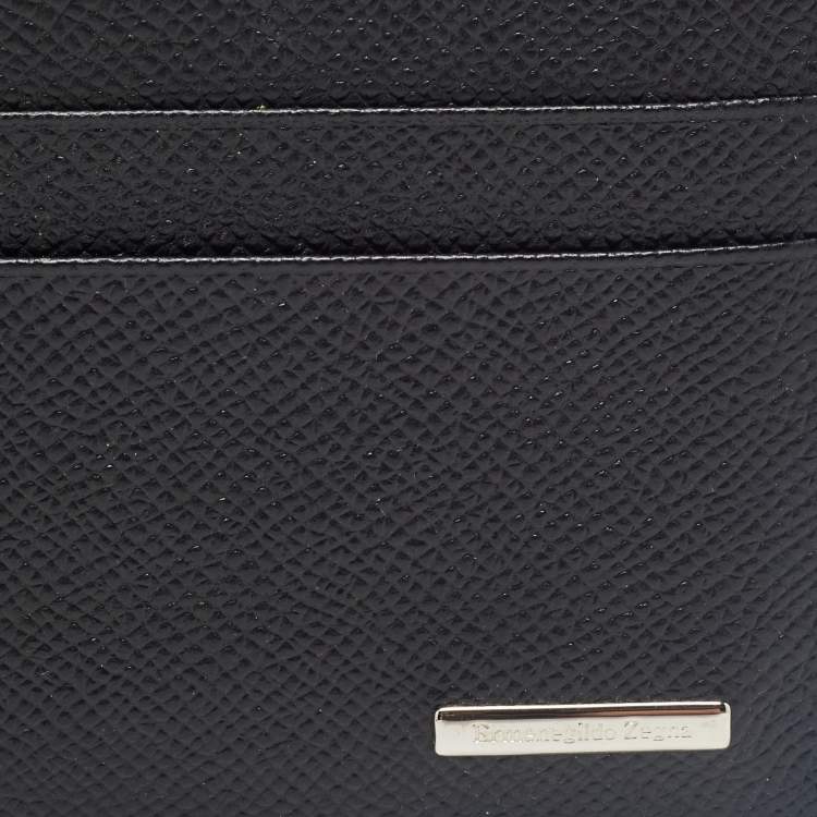 Pre Owned Ermenegildo Zegna Black Leather Card Holder