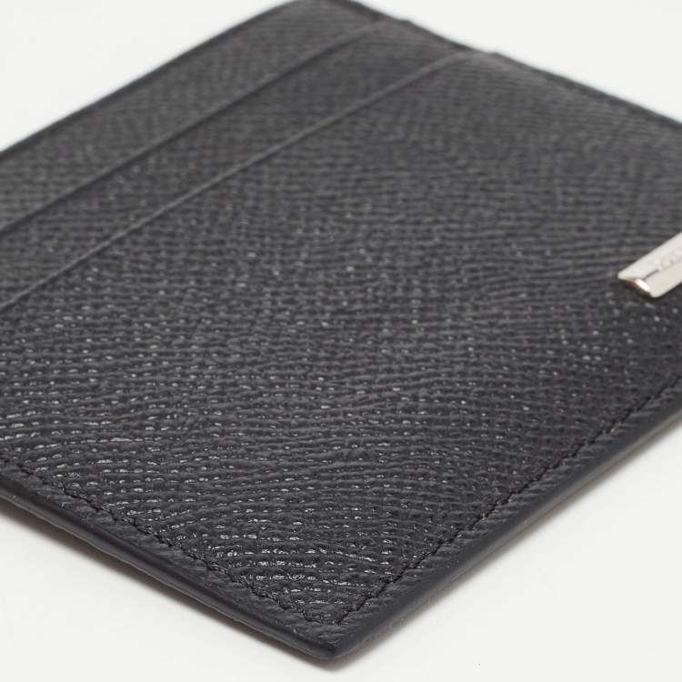 Pre Owned Ermenegildo Zegna Black Leather Card Holder