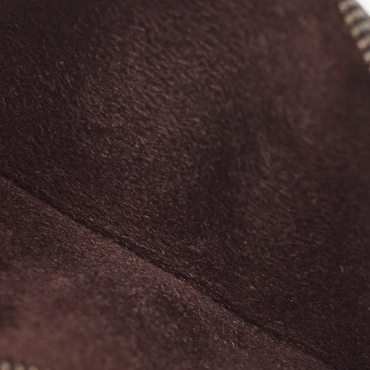 Pre Owned Ermenegildo Zegna Black Leather Zip Card Case
