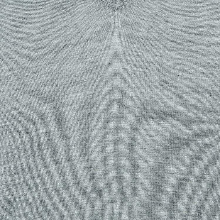 Pre Owned Ermenegildo Zegna Grey Cashmere Blend V-Neck Sleeveless T-Shirt XXL (IT 56)