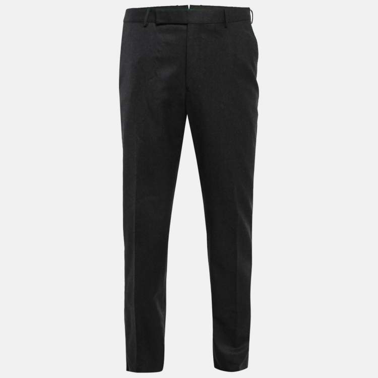 مملوكة مسبقًا Ermenegildo Zegna Grey Wool Slim Fit Trousers XXL