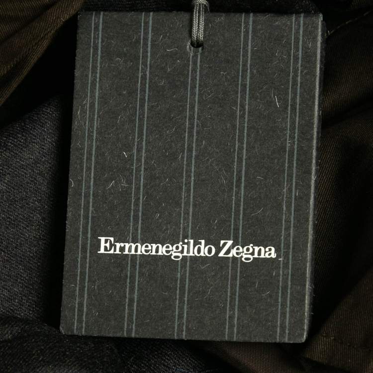 مملوكة مسبقًا Ermenegildo Zegna Grey Wool Slim Fit Trousers XXL