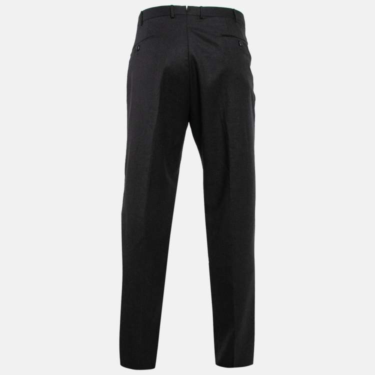 مملوكة مسبقًا Ermenegildo Zegna Grey Wool Slim Fit Trousers XXL