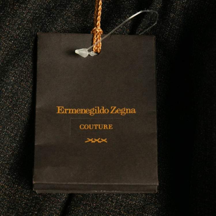 Pre Owned Ermenegildo Zegna Brown Wool Tapered Trousers XXL
