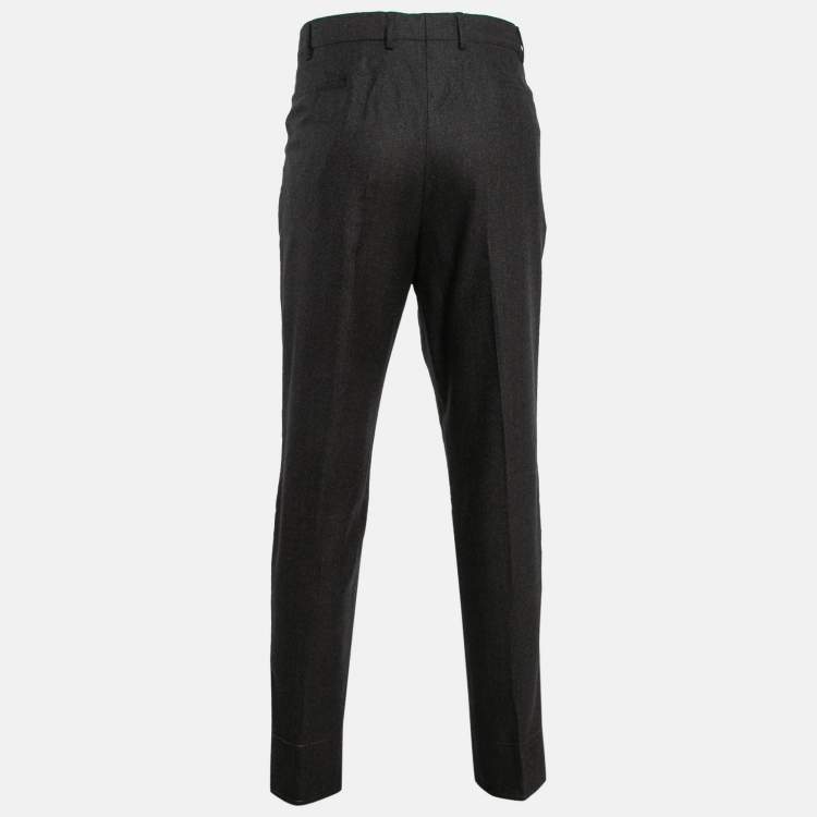 Pre Owned Ermenegildo Zegna Brown Wool Tapered Trousers XXL