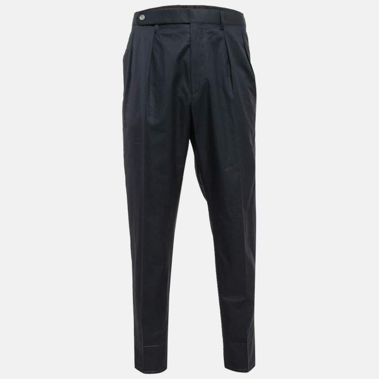 Pre Owned Ermenegildo Zegna Navy Blue Cotton Blend Couture Trousers XXL