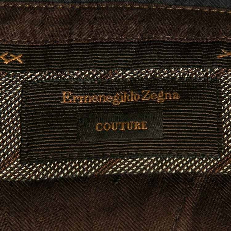 Pre Owned Ermenegildo Zegna Navy Blue Cotton Blend Couture Trousers XXL
