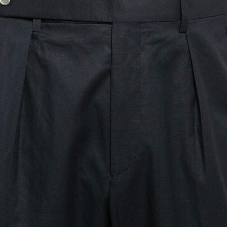 Pre Owned Ermenegildo Zegna Navy Blue Cotton Blend Couture Trousers XXL