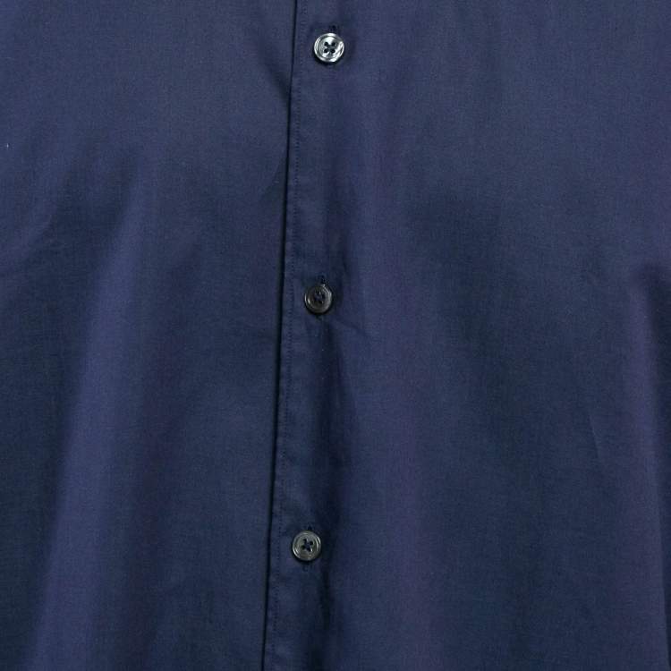 Pre Owned Ermenegildo Zegna Blue Cotton Long Sleeve Shirt L