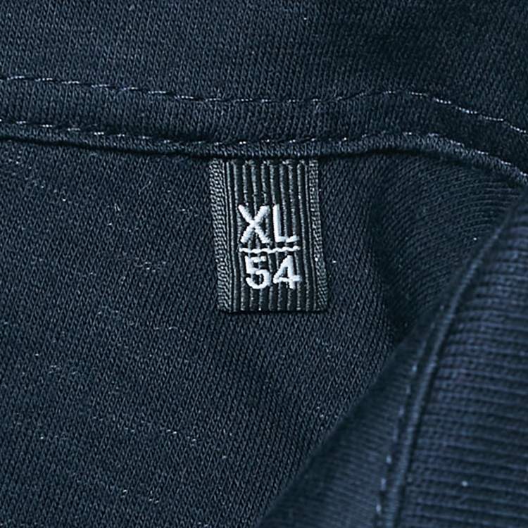 Pre Owned Ermenegildo Zegna Navy Blue Cotton Stretch Long Sleeve Polo T-Shirt XL