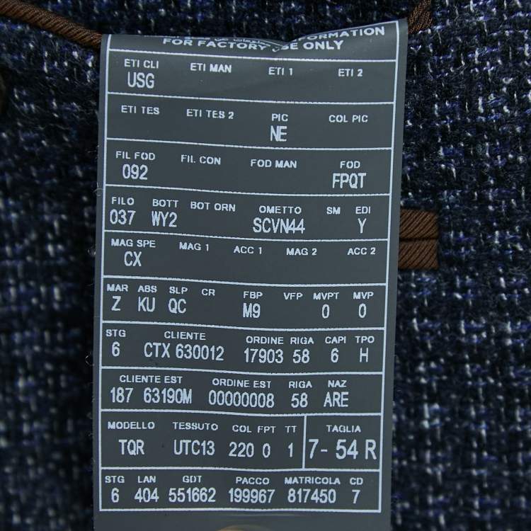 Pre Owned Ermenegildo Zegna Navy Blue Patterned Wool Blazer XXL