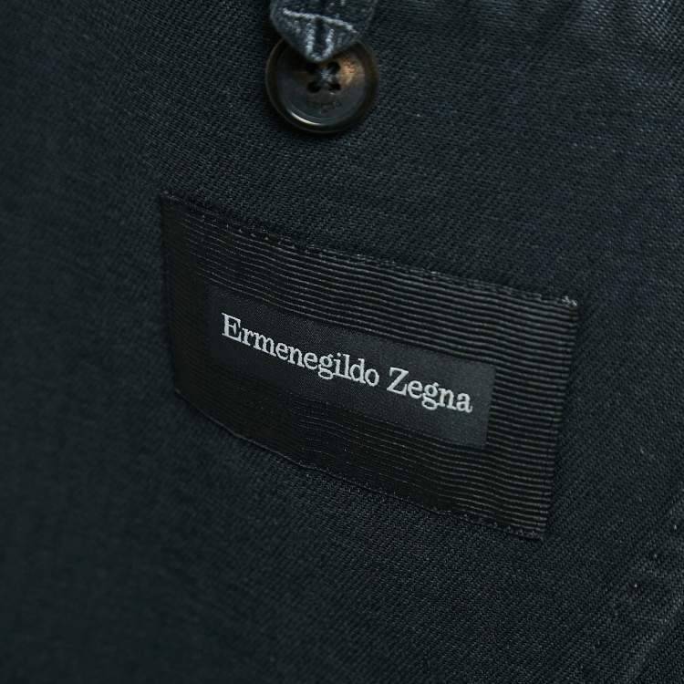 Pre Owned Ermenegildo Zegna Black Denim Single Breasted Blazer XL
