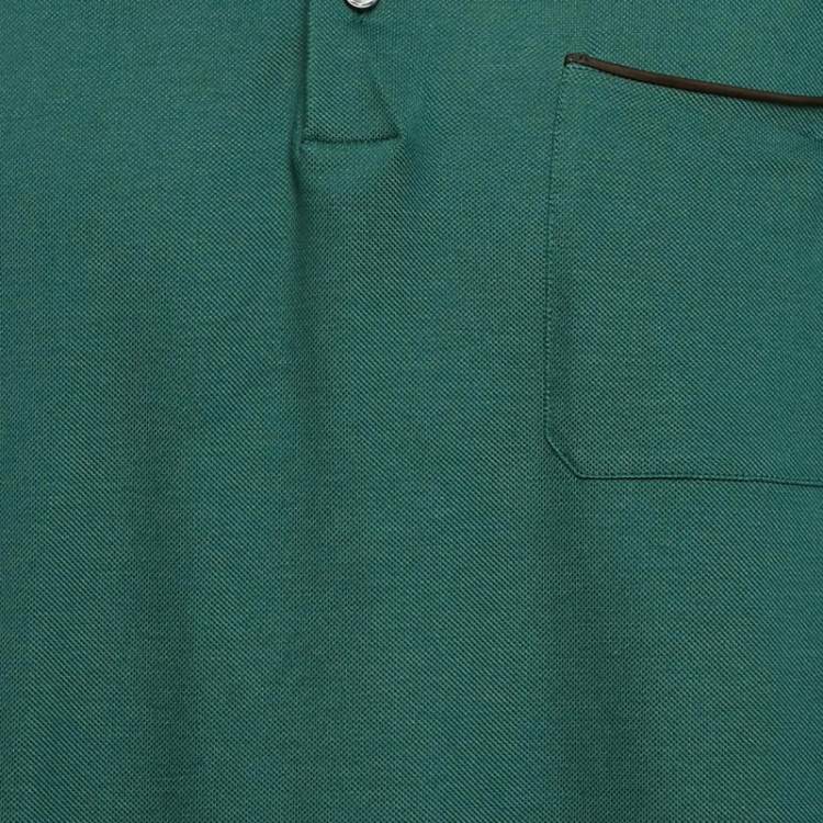 Pre Owned Ermenegildo Zegna Green Pique Cotton Polo T-Shirt XL